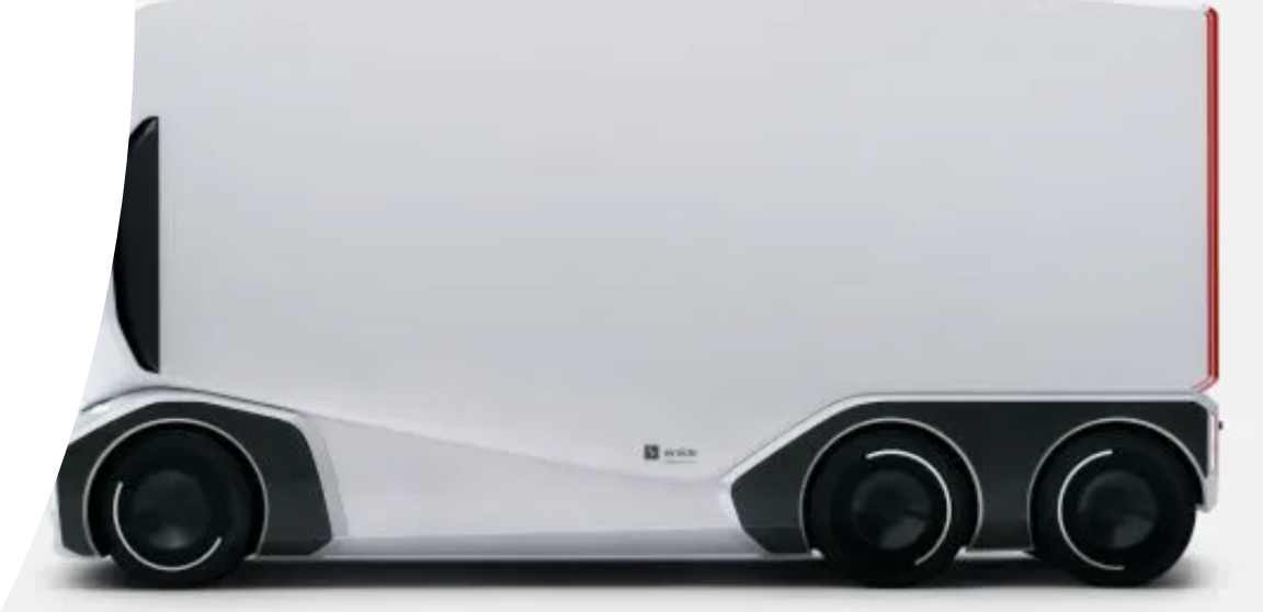 A white transport vehicle with black tires,